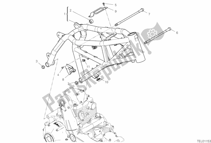 All parts for the Frame of the Ducati Scrambler 1100 Special Thailand 2020